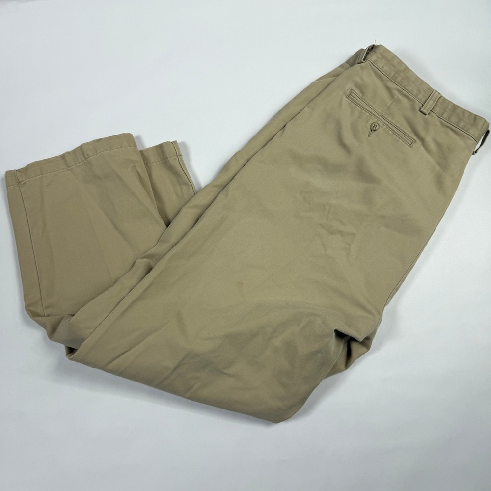Vintage 90s Polo Ralph Lauren Pleated Chino Pants Mens 40x29 Khaki Tan